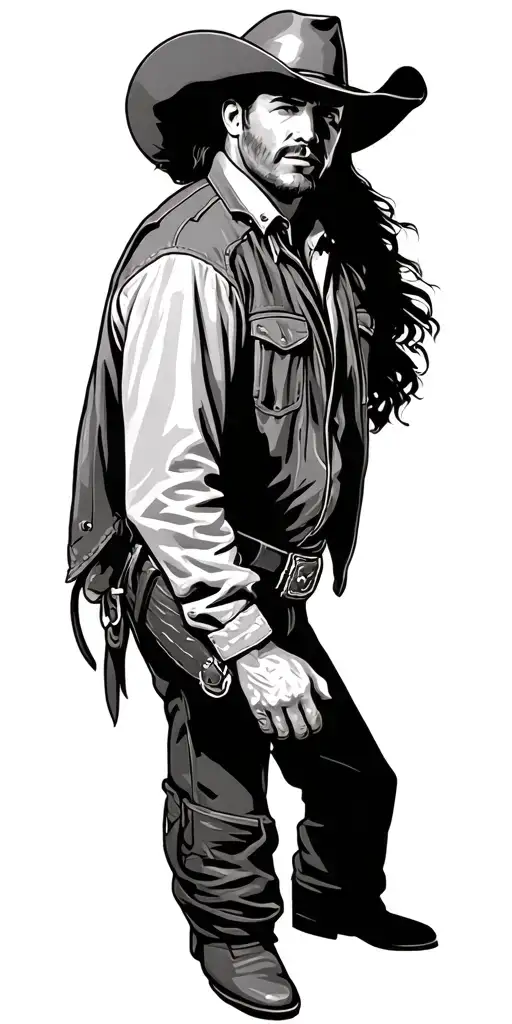 cowboy wrangler tattoo design idea