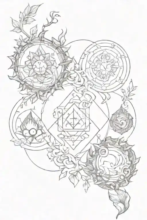 four elements tattoo design idea