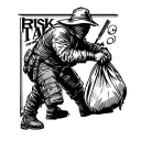 "risk taker" "risk taker" burglar holding a bag tattoo design idea
