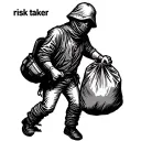 "risk taker" "risk taker" burglar holding a bag tattoo design idea