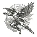 Icarus falling from the sky tattoo design idea
