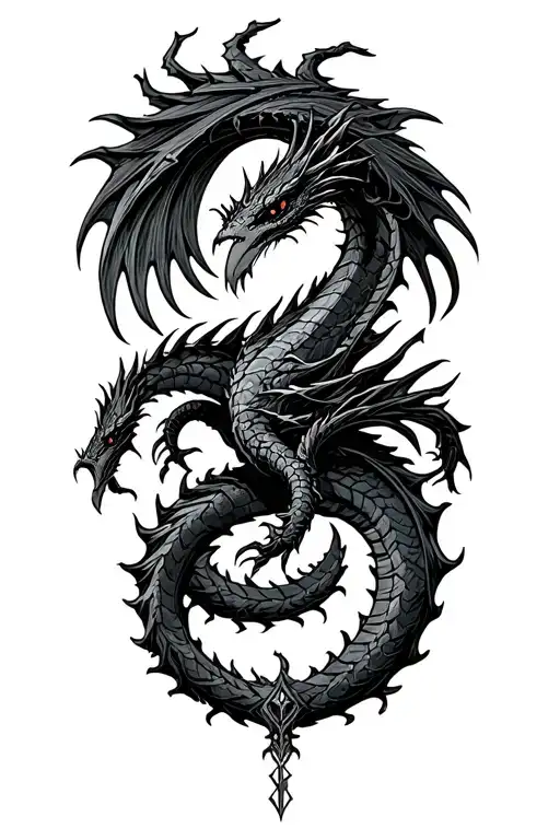 Jormungand on the whole frame mythology symbols tattoo design idea