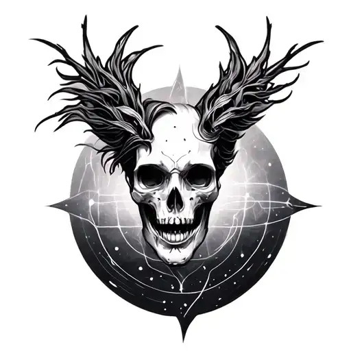 physics and mystic tattoo design idea