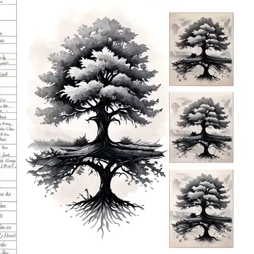 memorial tree tattoo for dad  tattoo design idea