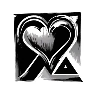 heart initial d triangles that merge tattoo design idea