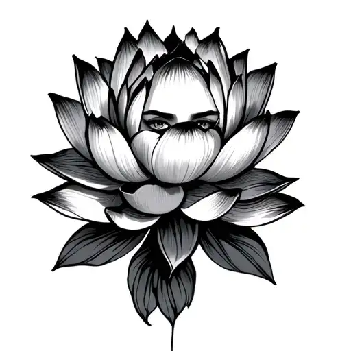 Help me to design a lotus flower that looks man with the Padme text tattoo design idea