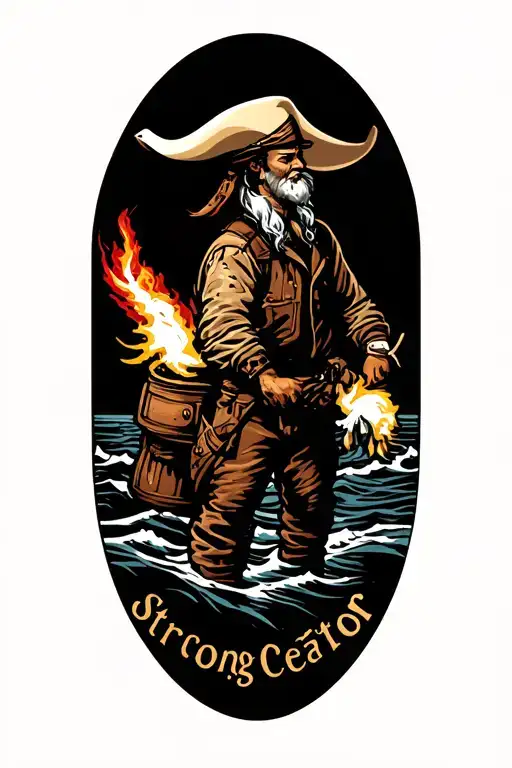 strong seafarer tattoo design idea