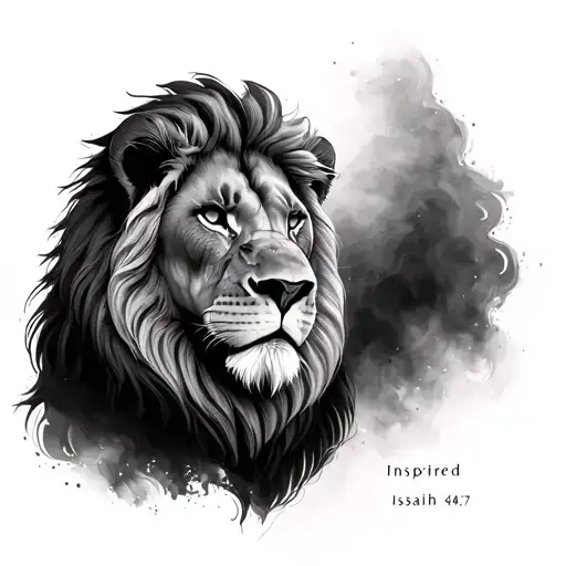 ### **Tattoo Concept Summary: “Lion of Protection” Inspired by Isaiah 54:17****Style:*** **Black and Gray Realism** tattoo design idea