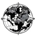 Maritime world map tattoo design idea
