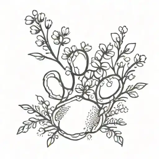 small flowers and a paw print tattoo design idea