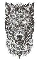 wolf head tattoo design idea