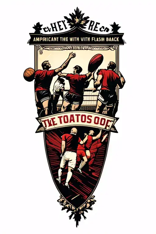 anfield with players playing back tattoo design idea