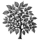 walnut tree branches and leaves intertwined tattoo design idea