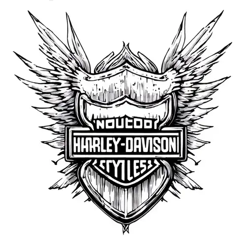 harley davidson bar and shield tattoo design idea