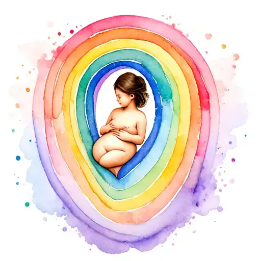 ectopic pregnancy and rainbow baby tattoo design idea
