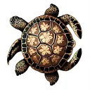 sea turtle with filagree tattoo design idea