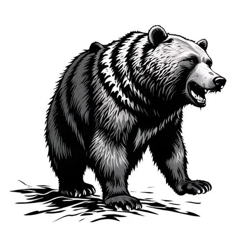 Nordic bear of courage and rage tattoo design idea