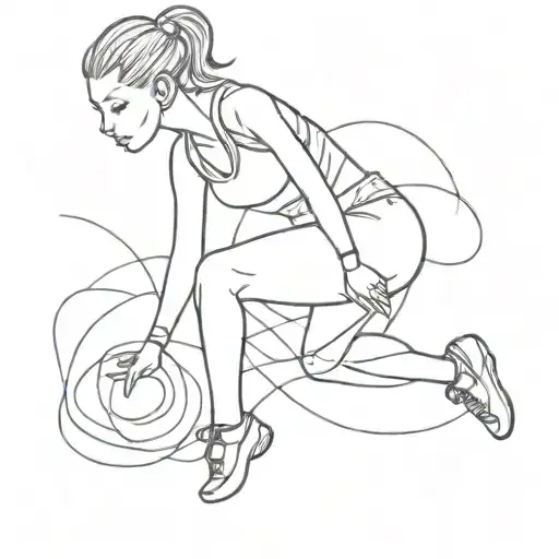 female sprinter in a bad romance genre inspired tattoo design idea