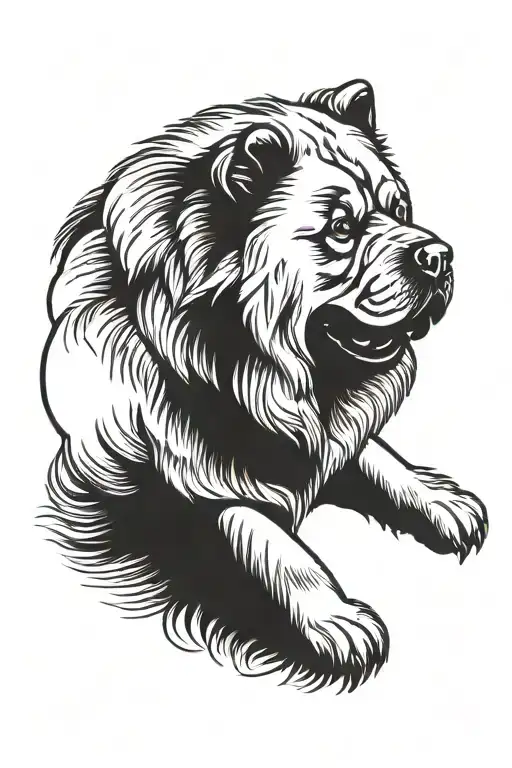 cute smooth coat chow chow tattoo design idea