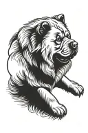 cute smooth coat chow chow tattoo design idea