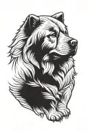 cute smooth coat chow chow tattoo design idea
