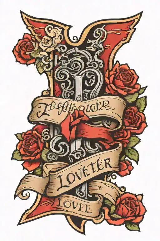 love letter written tattoo design idea