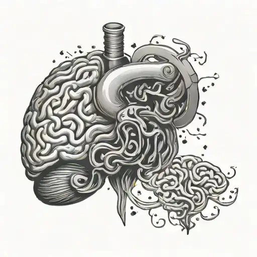 brain and heart mixed tattoo design idea