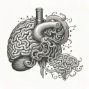 brain and heart mixed tattoo design idea