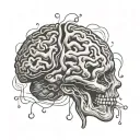 brain and heart mixed tattoo design idea