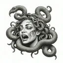 crying Medusa with snakes tattoo design idea