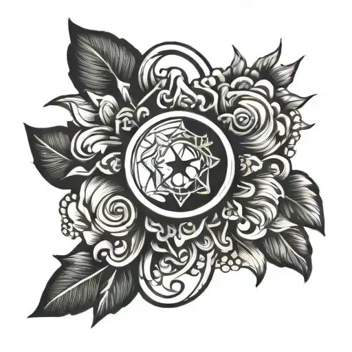 backpiece symetrical shapes inspired tattoo design idea