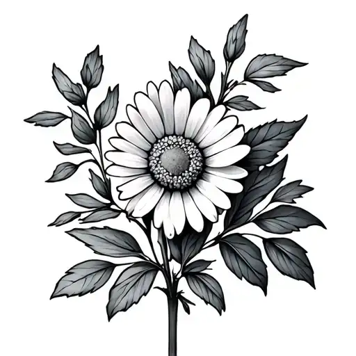 flower vine of the chamomile  tattoo design idea