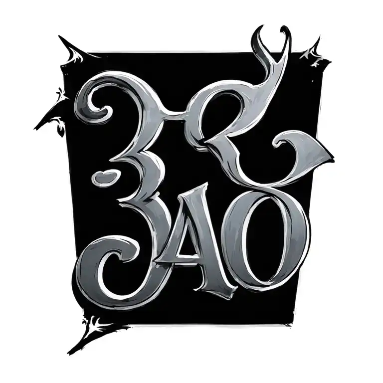 The 3 Sao letters tattoo design idea