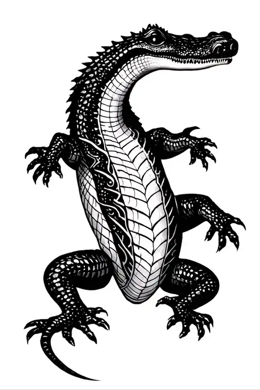 crocodile tattoo design idea