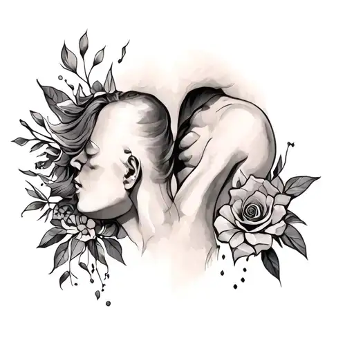 Between Breast tattoo design idea