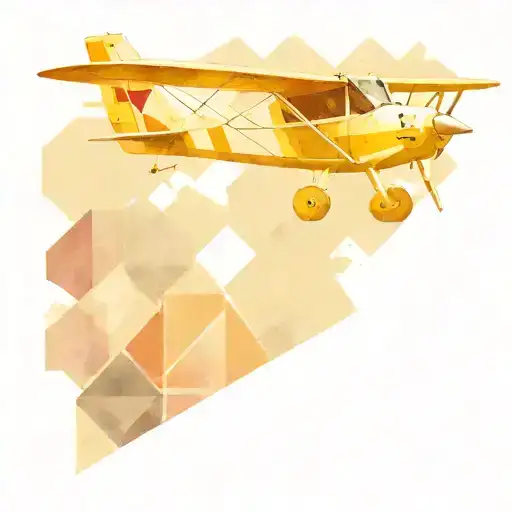 plane cessna 172 geometric shapes  tattoo design idea