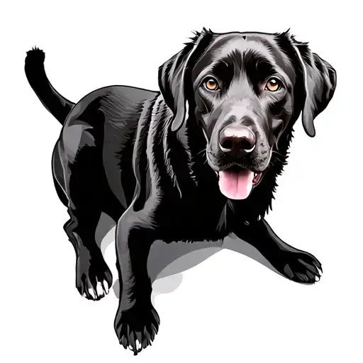 labrador retriever sitting tattoo design idea