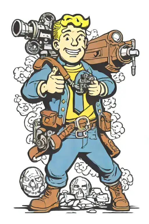 Fallout Vault Boy tattoo design idea