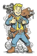 Fallout Vault Boy tattoo design idea