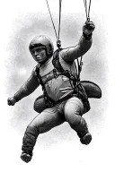 skydiver gracefully descending tattoo design idea