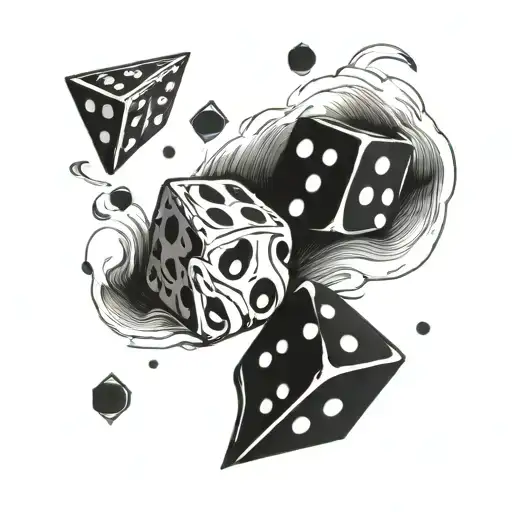 dice never lucky tattoo design idea