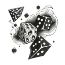 dice never lucky tattoo design idea