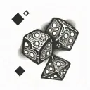 dice never lucky tattoo design idea