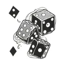 dice never lucky tattoo design idea