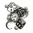 dice never lucky tattoo design idea