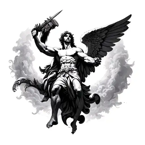 st. Michael defeating tattoo design idea