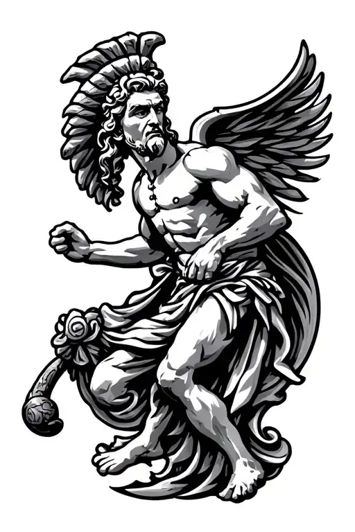 Greek God Ajax Amsterdam Logo tattoo design idea