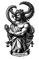 Greek God Ajax Amsterdam Logo tattoo design idea