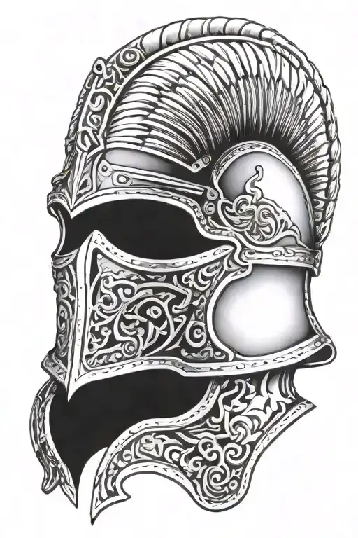 A centurion's helmet tattoo design idea