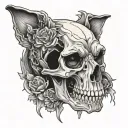 dog skull tattoo design idea